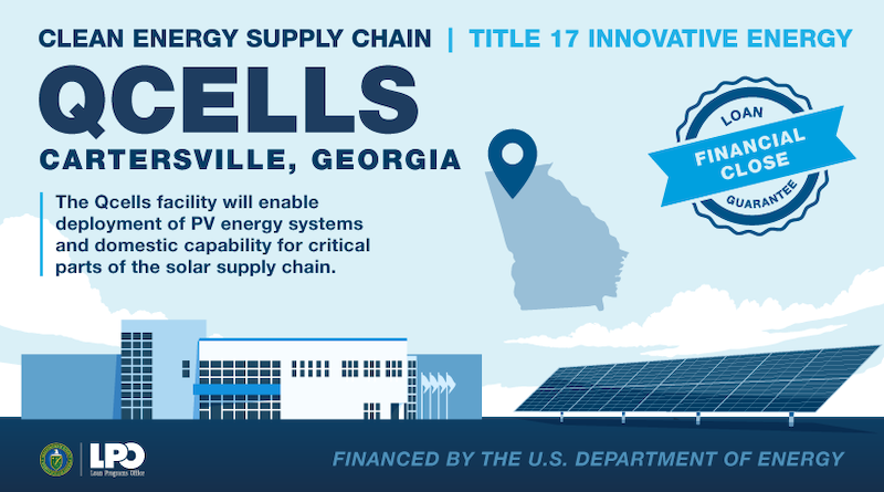 Qcells Solar Factory in Georgia Gets .45 Billion Loan Guarantee